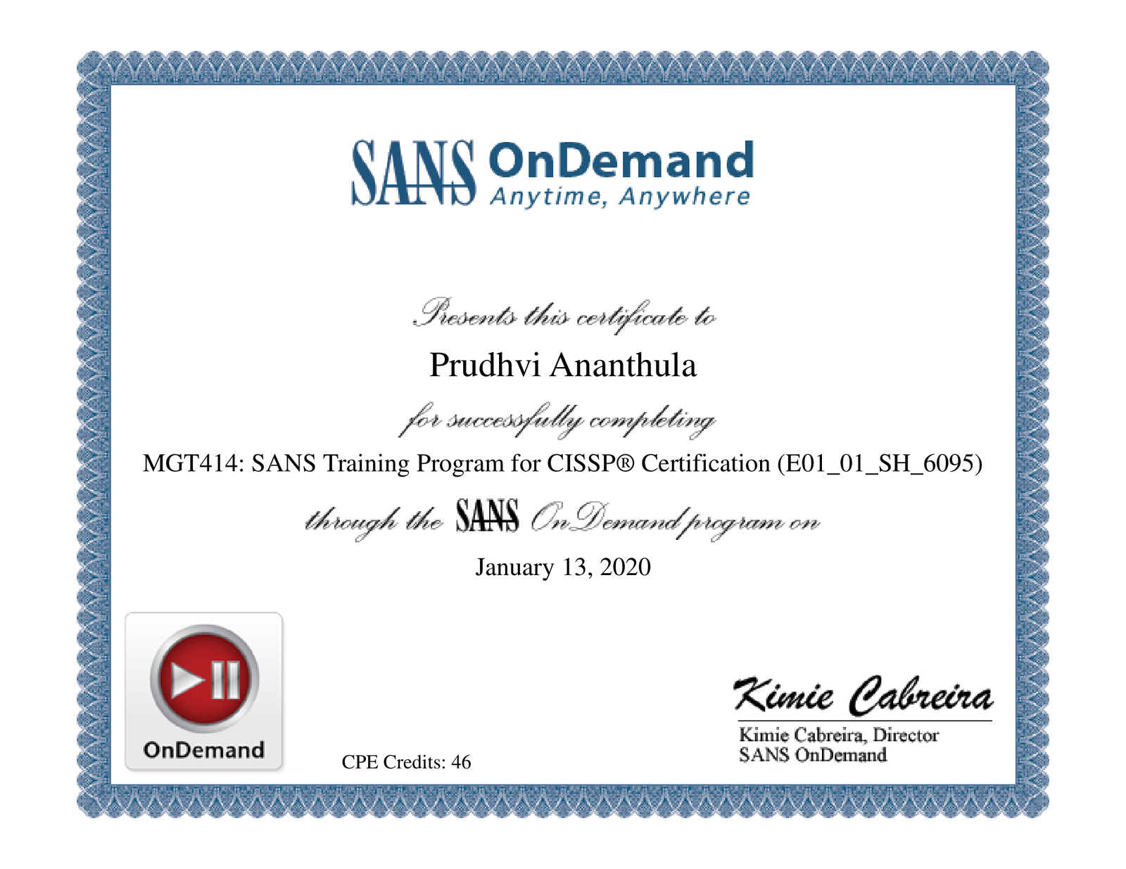 SANS CISSP Certification